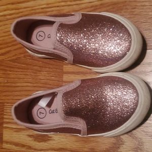 Cat & jack toddler girl size 7 slip on pink shoes